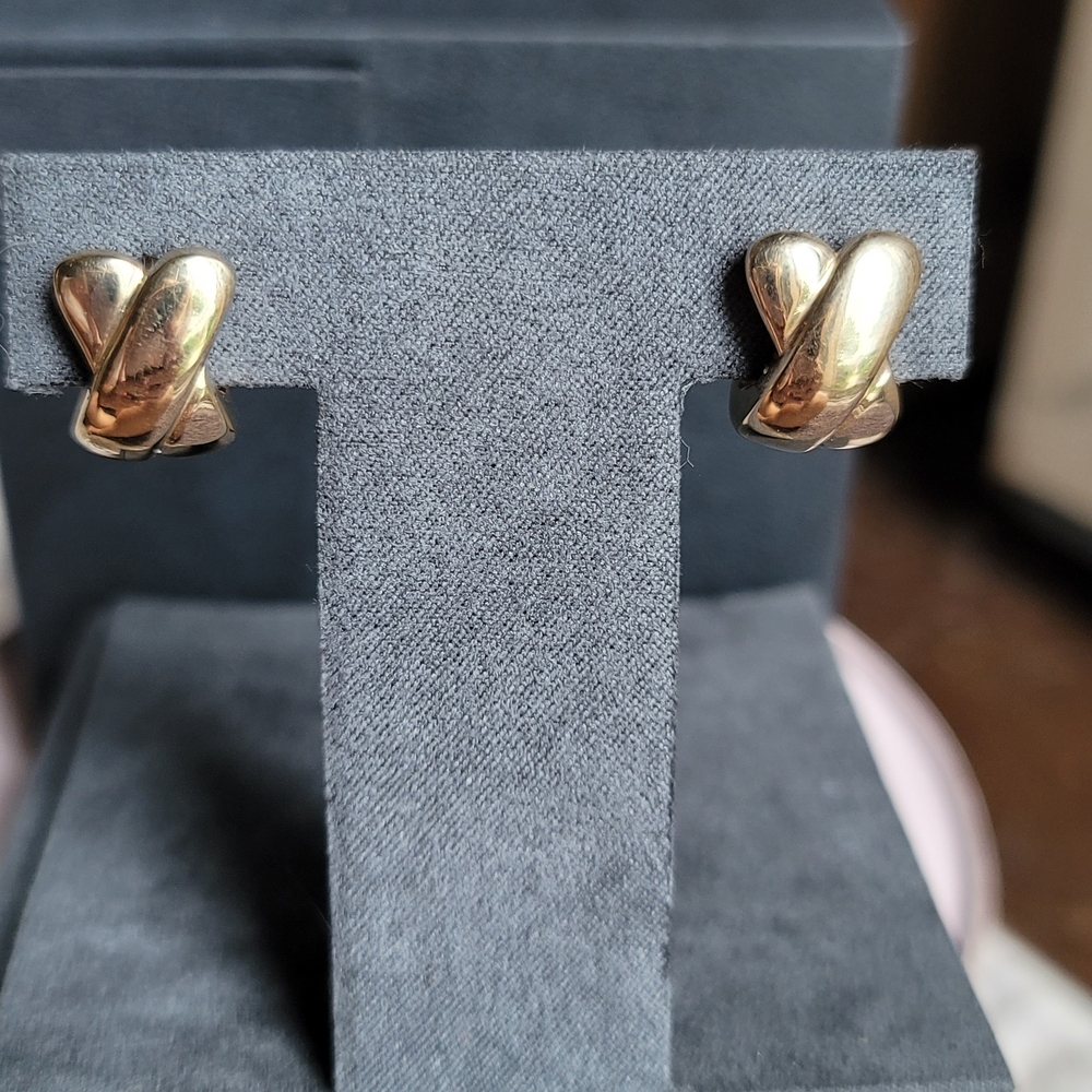 14kt Gold X Huggie Earrings